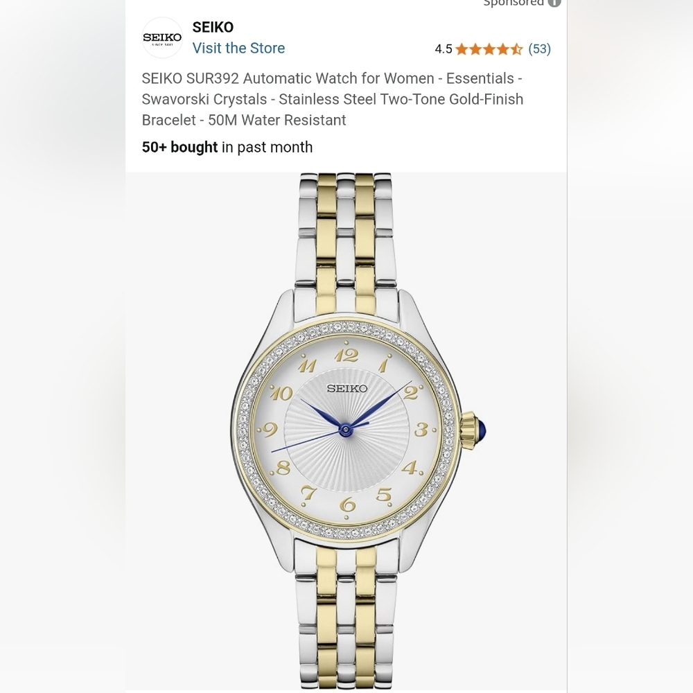 Seiko Two-Tone Gold Silver Watch